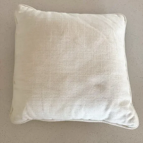 Floral Needlepoint Pillow About 13”x13” White Backing - Picture 3 of 4